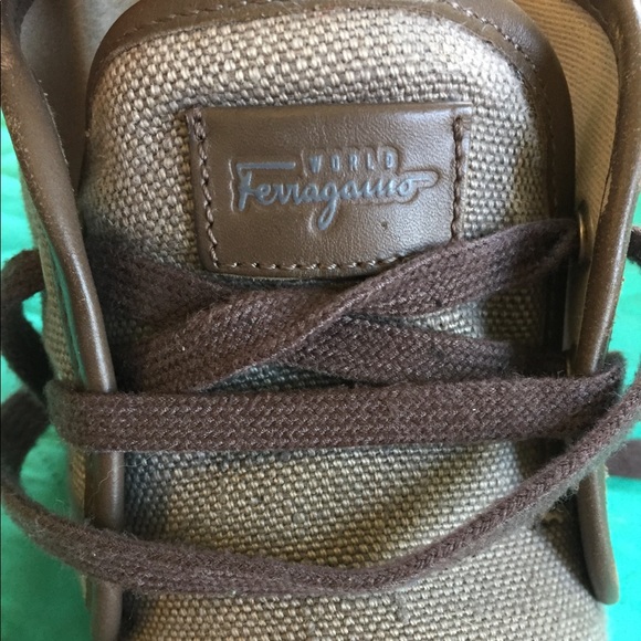 Salvatore Ferragamo lace-up gray canvas shoes - Picture 3 of 6